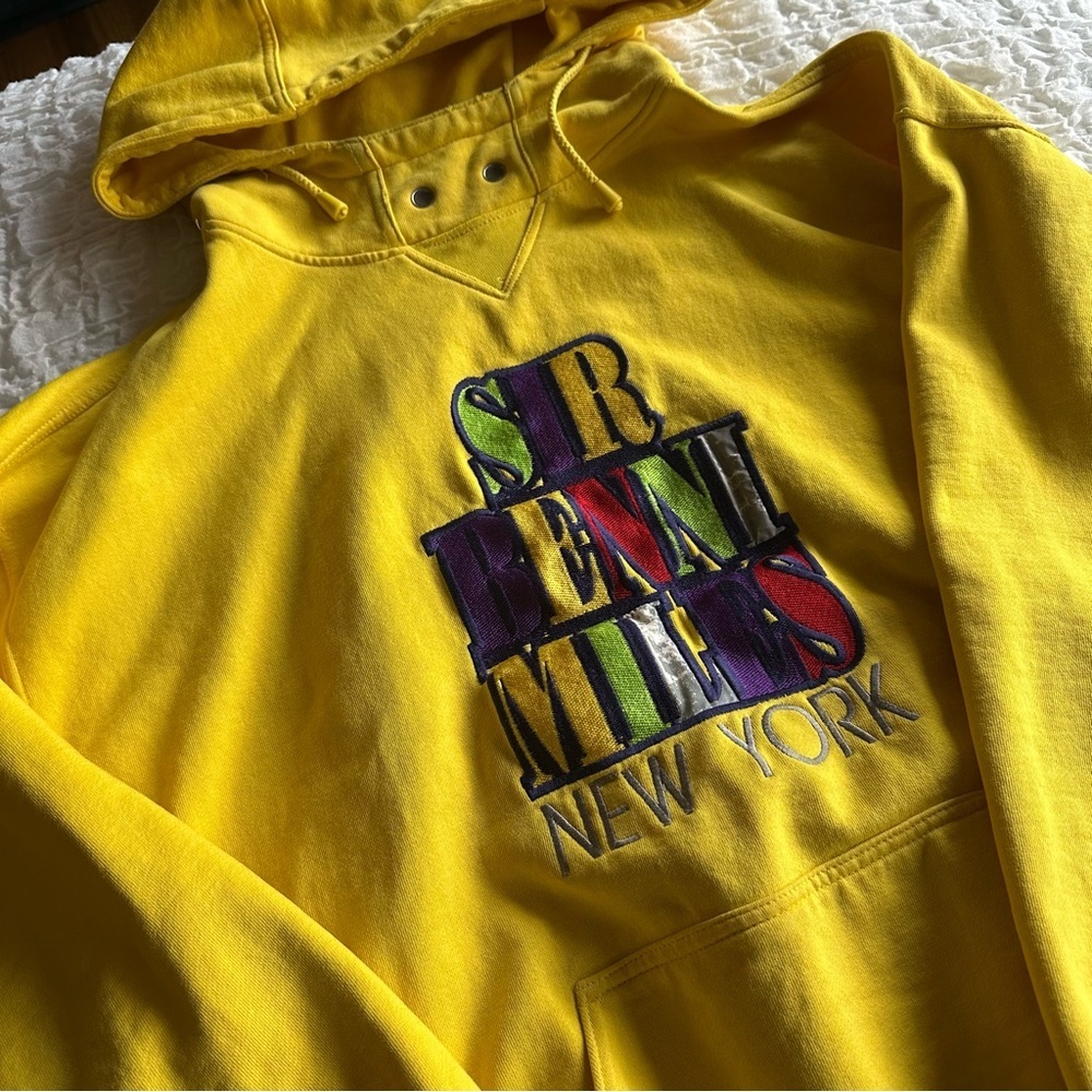 Sir Benni Miles Vintage Y2K Hip Hop Hoodie Yellow XL - Picture 5 of 16